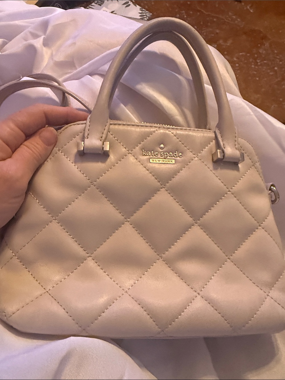 kate spade Quilted Dome Satchel in Pale Pink